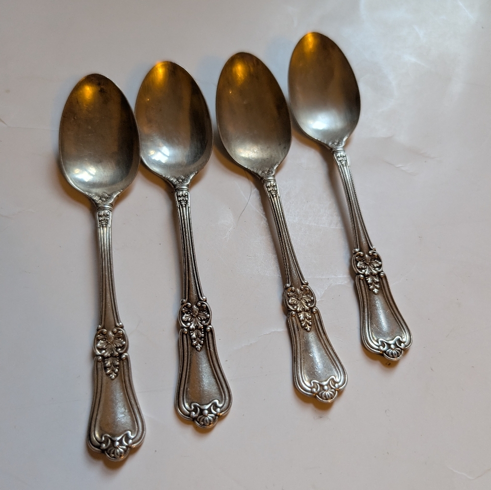 Set 4 x Teaspoons Birks Regency Plate Richmond vintage silverplate
